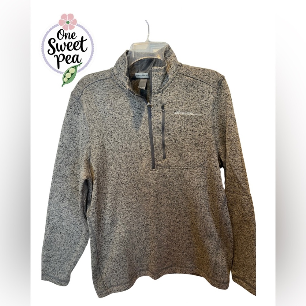 Eddie Bauer Men's Gray Zip-Up Sweater